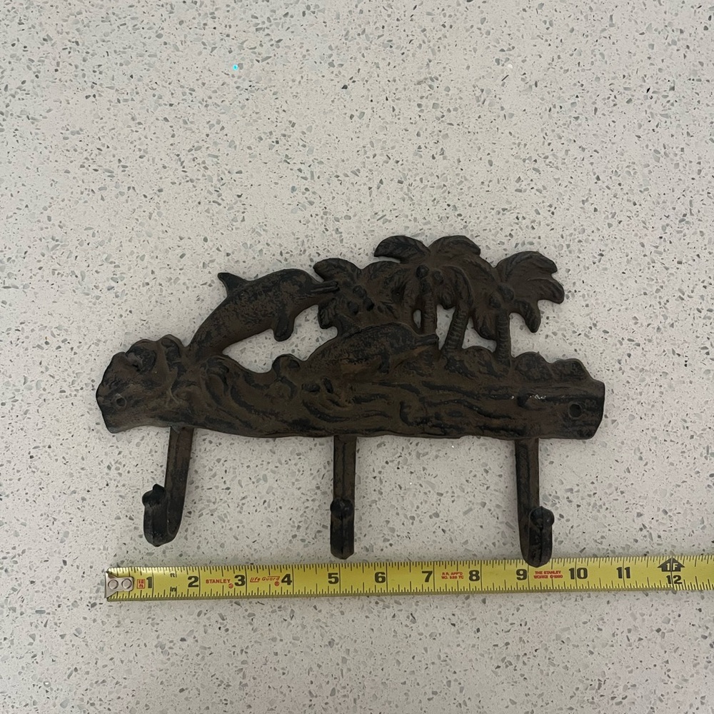 Rustic Brown Dolphin Wall Hook